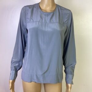 Everlane grey Silk Blouse Top Sz 2